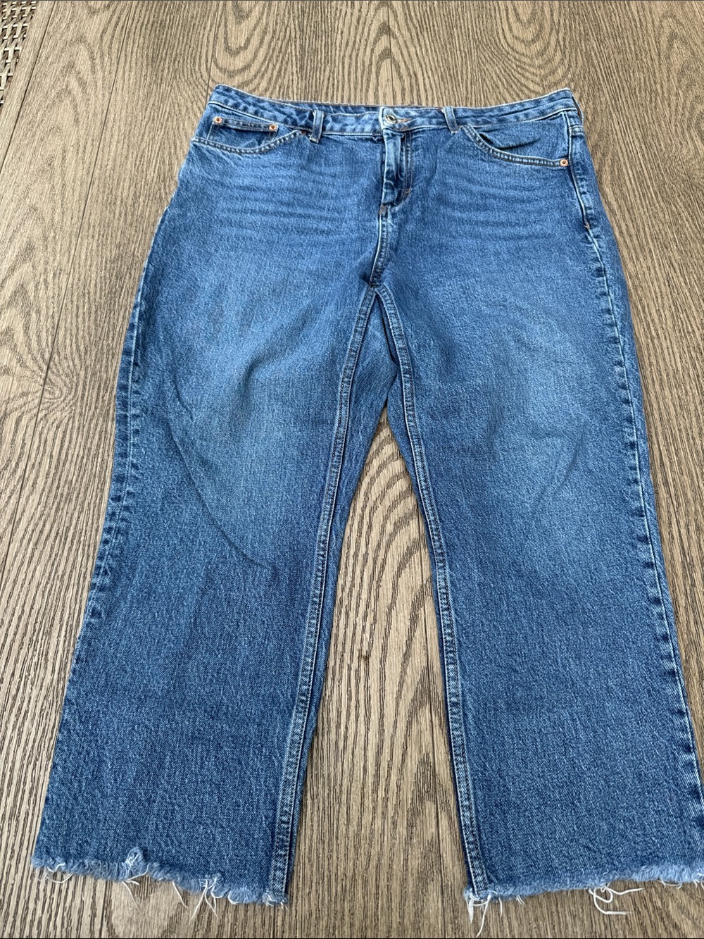 Topshop Blue Ankle Crop Jeans